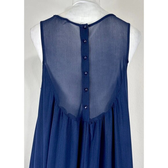 Altar'd State Navy Knee Length Crochet Boho Swing Dress Size Large 8/10 - Picture 11 of 12